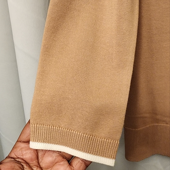 Tan and Cream Talbots Cardigan - Picture 3 of 5